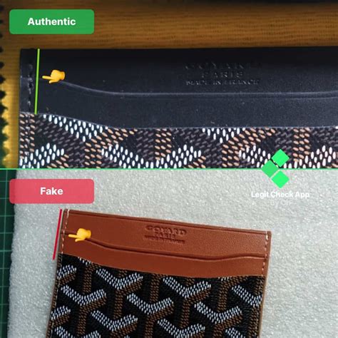 goyard card holder fake vs real|authentic goyard card holder.